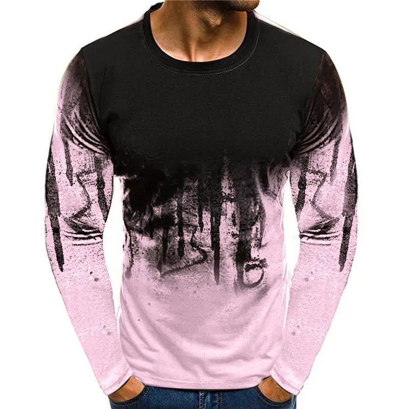 Men'S Fashion T Shirts - Camiseta Masculina com Estampa Camuflada para