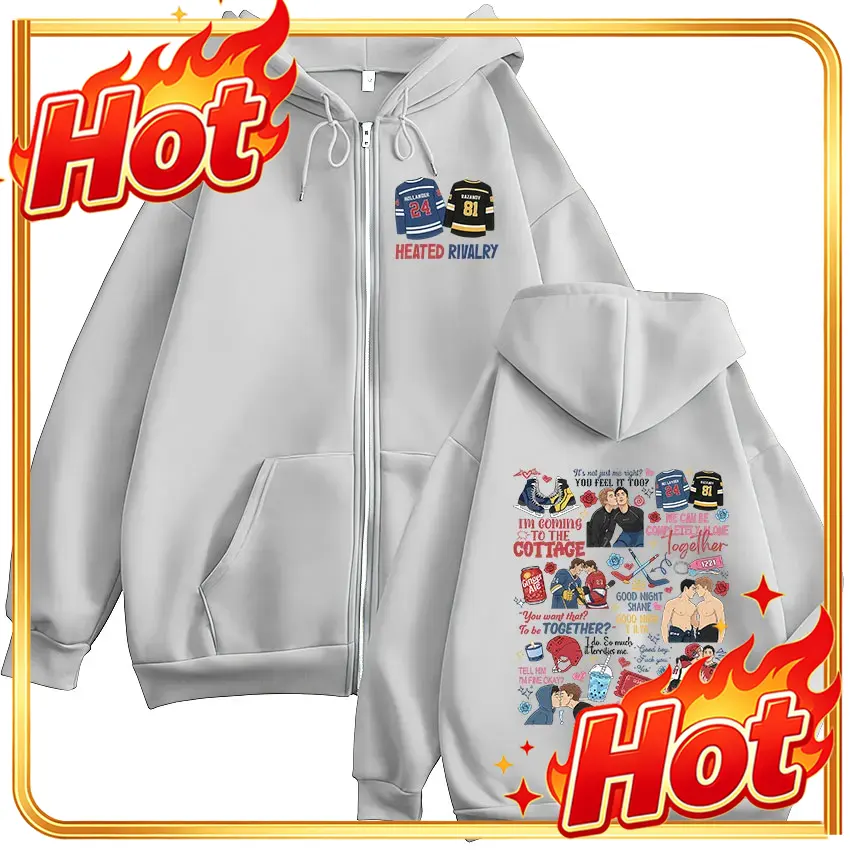 Mens Fashion Zip Up Hoodies - Moletom com zíper e estampa de