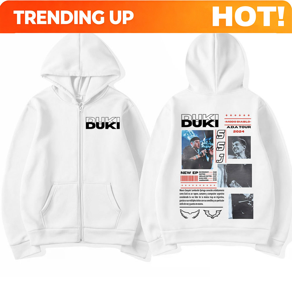 Rapper Duki ADA Tour 2024: Nov - Mens Fashion Zip Up Hoodies avaliação e preço