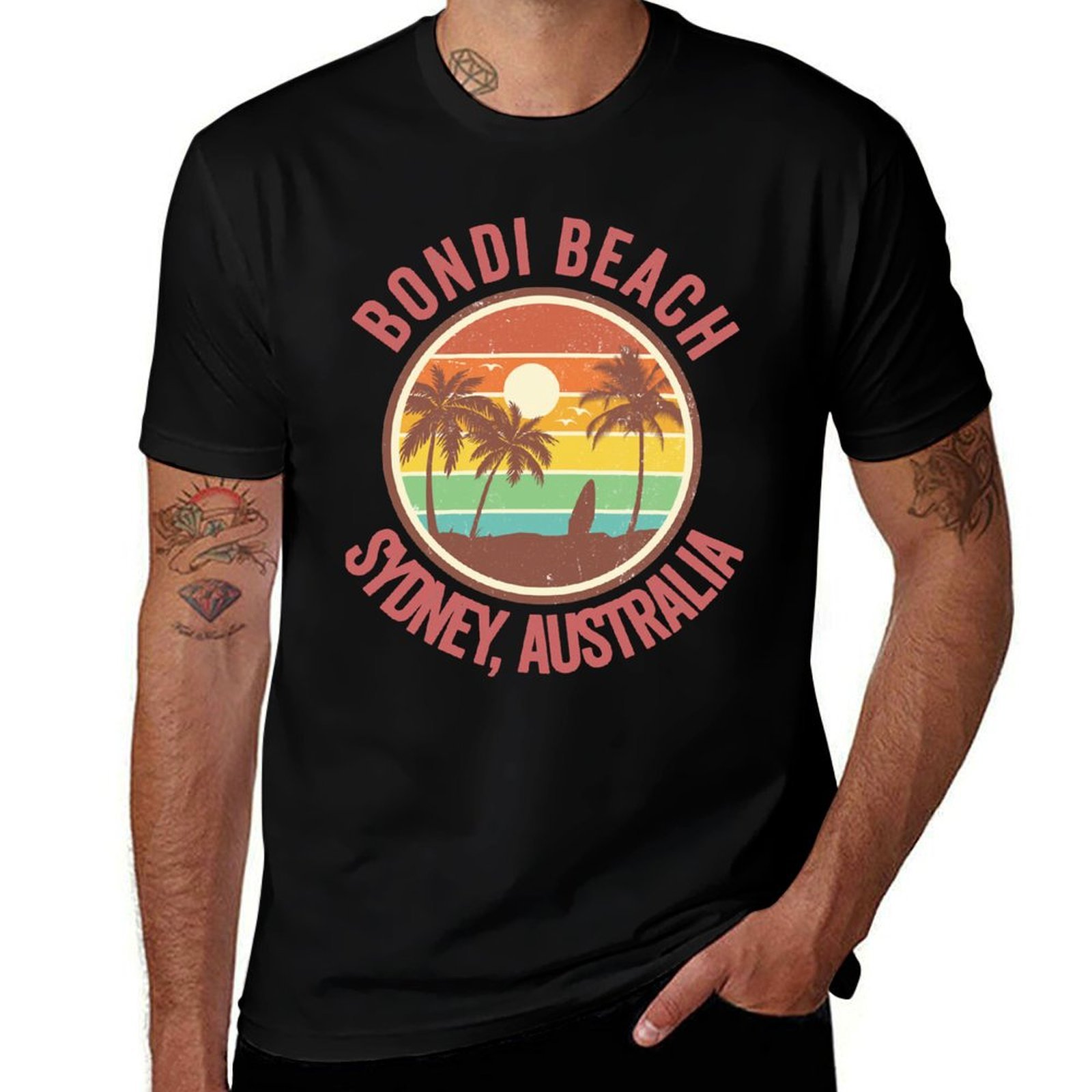 Camiseta retrô Bondi Beach Syd - Men'S Fashion Sydney avaliação e preço