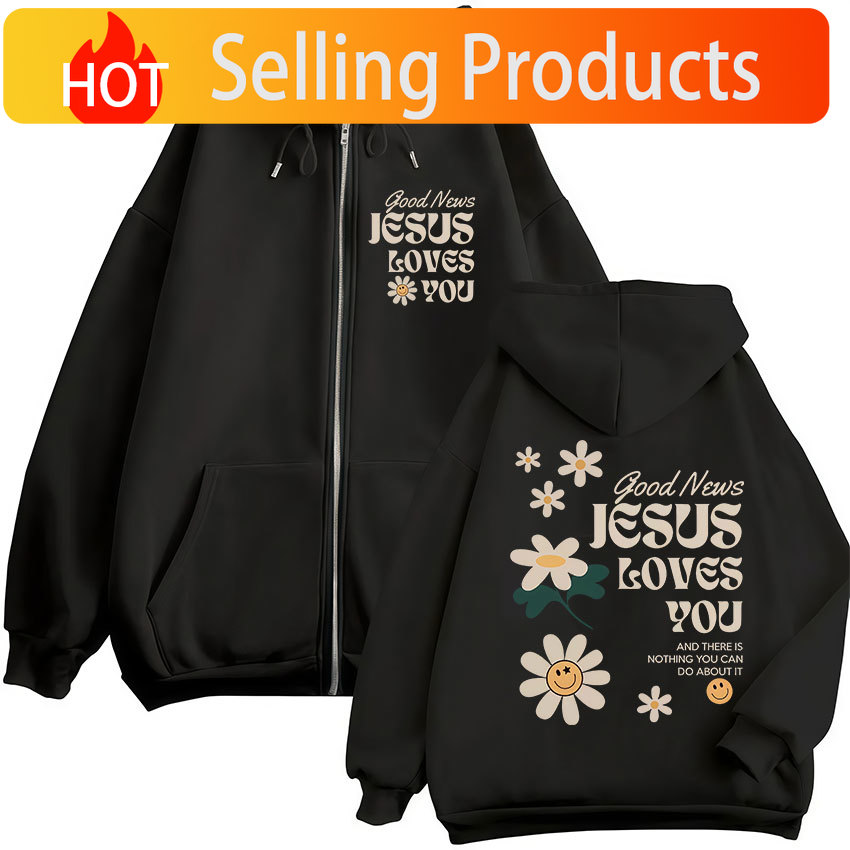 Boas notícias, Jesus te ama, m - Mens Fashion Zip Up Hoodies avaliação e preço